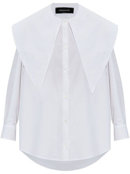 Oversized collar shirt - White