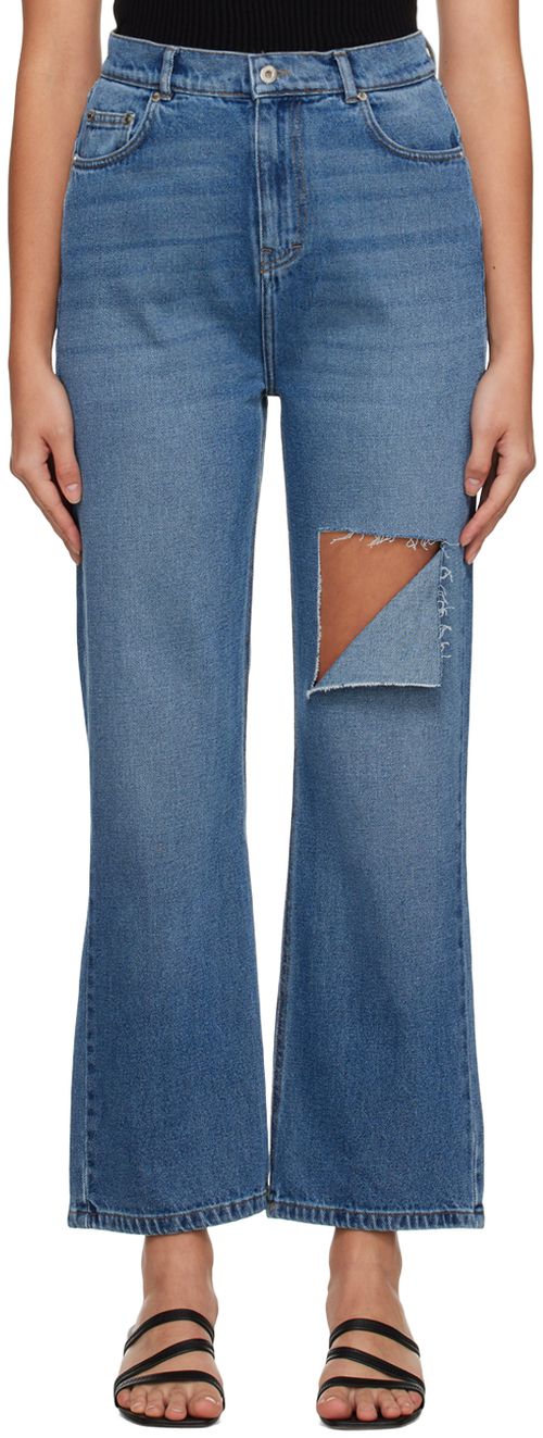 Rokh Blue Distressed Jeans
