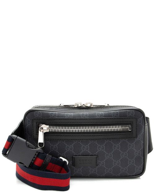 Black GG Supreme Web Zip Belt Bag (Authentic Pre-Loved)