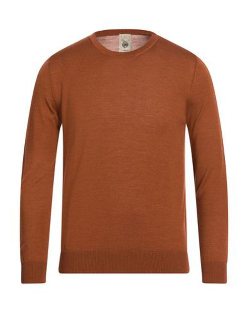 Man Sweater Brown Size 40 Super 140s Wool, Silk, Cashmere