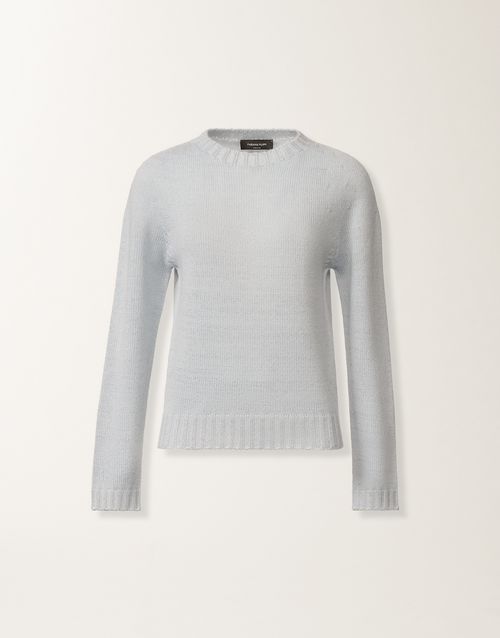 Platinum sweater with lurex, aqua