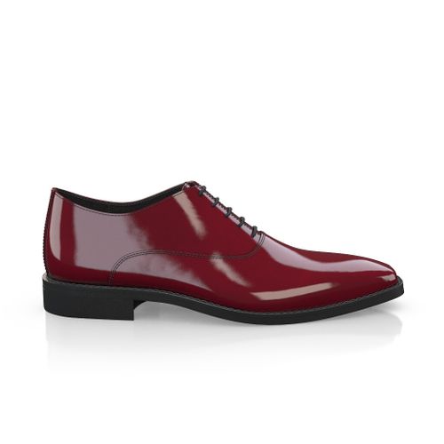 Chaussures Richelieu à lacets Homme Faites main en Italie en Cuir verni Bordeaux Rouge - Sur Mesure, Lacets, pour un Mariage, Smoking - GIROTTI