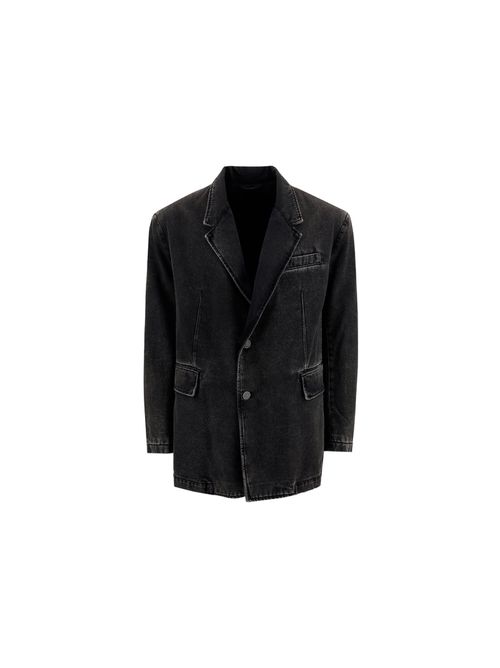 Single-breasted denim blazer