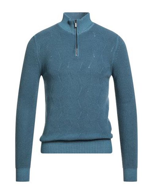 Man Turtleneck Light blue Size 40 Wool