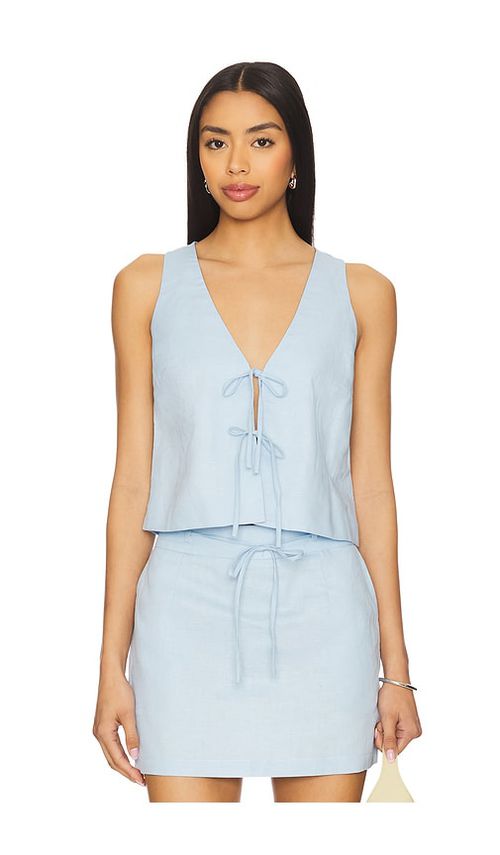 MINKPINK Pandora Tie Crop Top in Baby Blue. -  XL also in