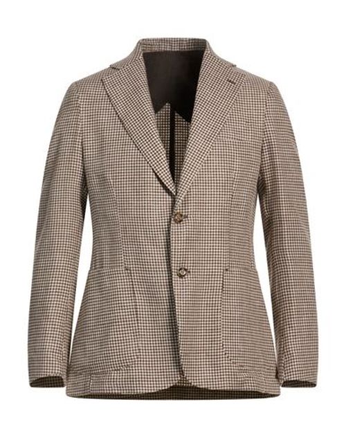 Man Blazer Brown Size 40 Linen, Virgin Wool