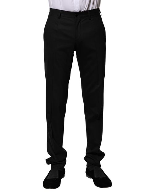 Virgin Wool Trousers — Black