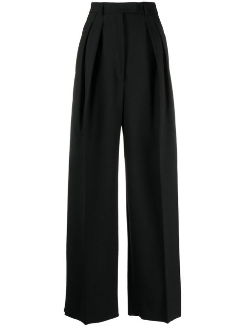 High-waisted wide-leg trousers - Black