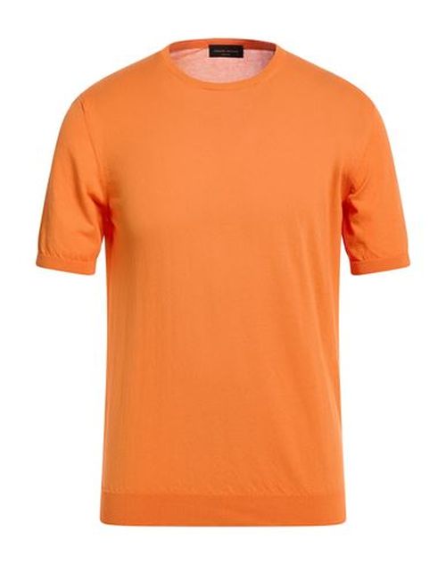 Man Sweater Orange Size 38 Cotton