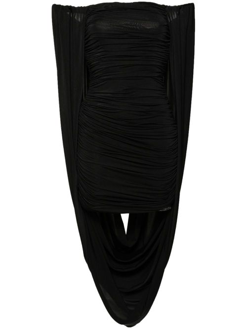 Off-shoulder draped mini dress - Black
