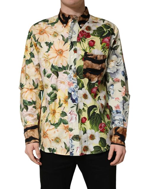Floral and Animal-Print Shirt — Multicolor