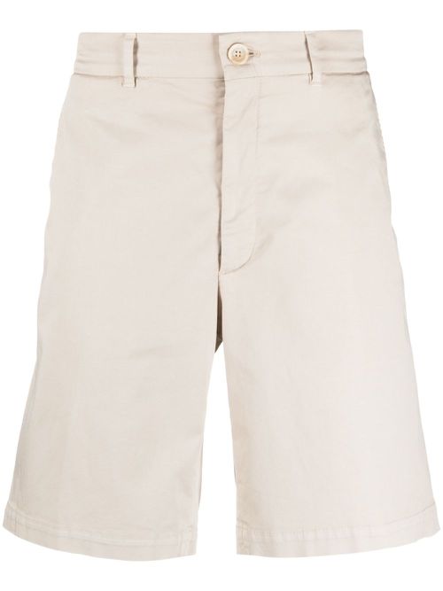 Mid-rise cotton chino shorts - Neutrals