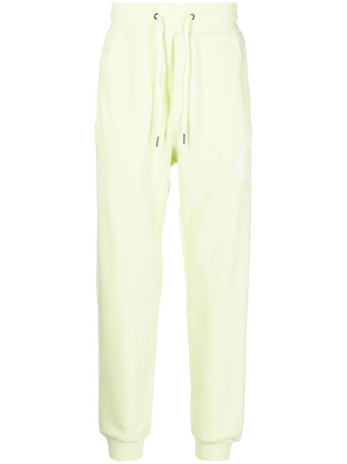 Drawstring-waist cotton track trousers - Green