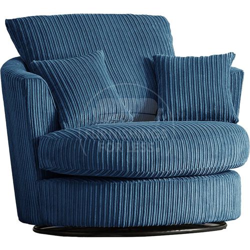 Luxor Jumbo Cord Fabric Single Seater 360 Degree Swivel Chair Sofa Accessory
