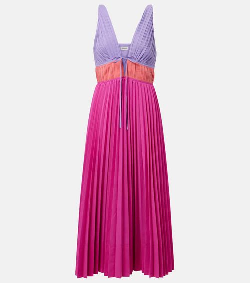 Stephanie pleated poplin midi dress