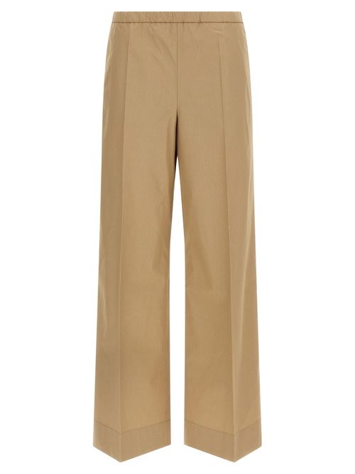 Cotton Poplin Trousers — Beige