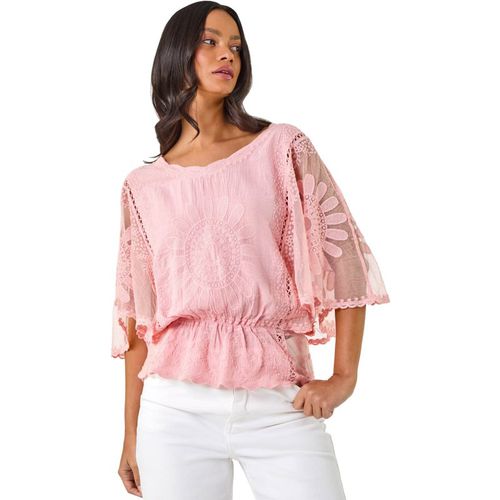 Dusk Womens Butterfly Lace Blouse - Purple - Medium/Large