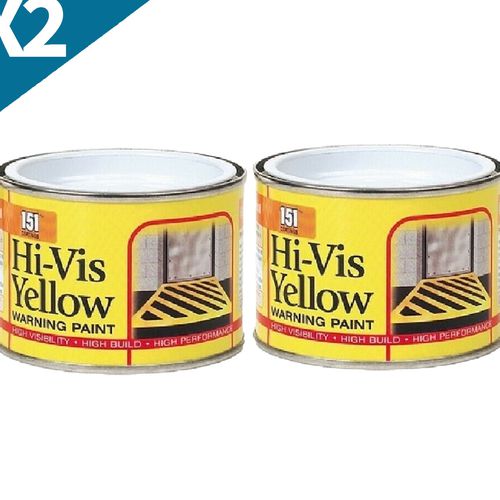 TEMU 2 X 151 Hi Vis Yellow Warning Varnish Tin