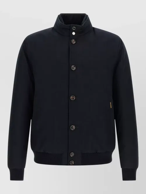 Moorer - janos bomber jacket acqua line high collar