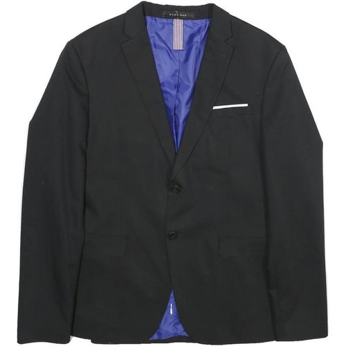 ZARA Mens Black Formal Button Jacket M Woven Classic Blazer Suit Elegant