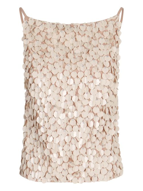 Sequin-embellished top - Neutrals