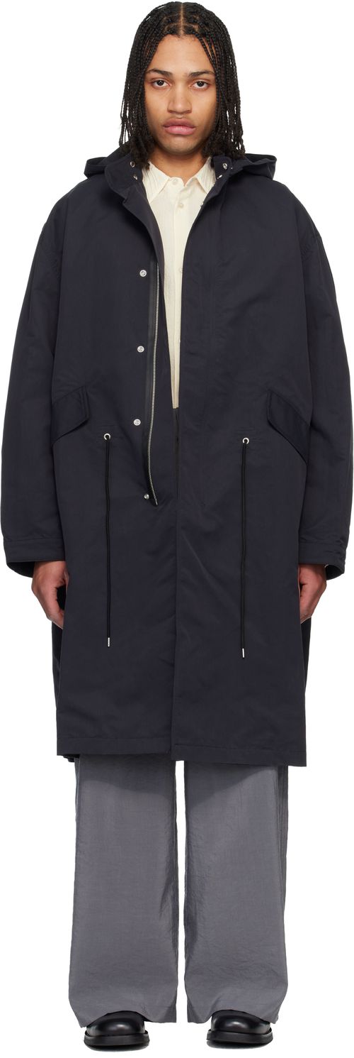 Navy Lotus Coat