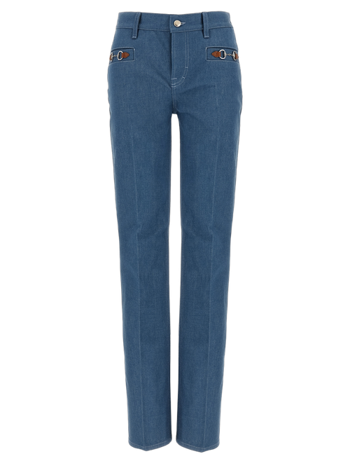 Cotton Straight-Leg Jeans — Blue