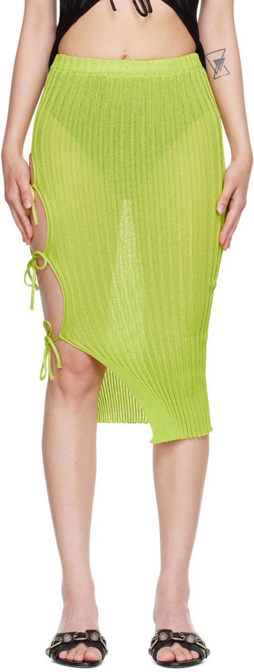 Green Emma midi skirt