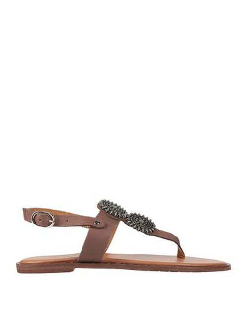 Woman Thong sandal Dark brown Size 6 Leather