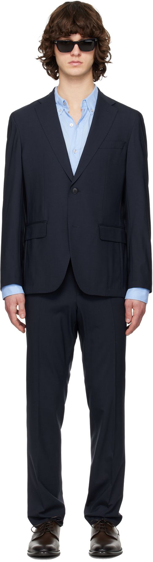 Navy Wool Ripstop Suit