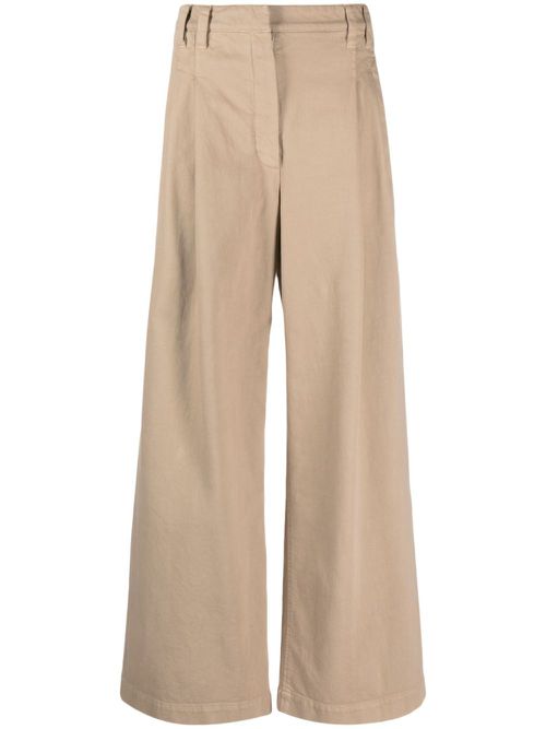 Pleat-detailing wide-leg jeans - Neutrals