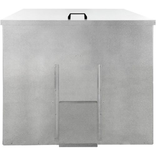 Coal Storage Bunker 500kg 772L Galvanised Steel Raised Metal Base Strengthening Bar Baffle Plate Waterproof Rust & Rodent Proof Wood Fire Sliding Door
