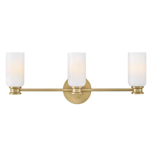 Lacquered Brass LED Bathroom Vanity Light from the Naomi Collection