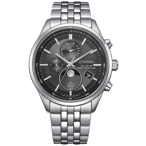 Eco-Drive Radio-Controlled Moon Phase Black Dial Mens Watch BY1030-50E