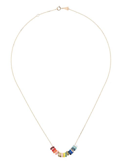 14 Yellow Gold Bead Party Wavy Baby Diamond Necklace - Women's - Sterling Silver/Enamel/14kt Yellow Gold