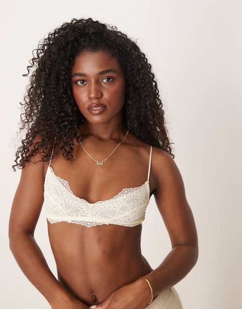 Free People Maya multiway bralet in cream-White