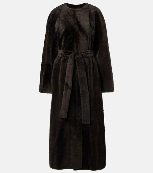 Madelina belted shearling coat