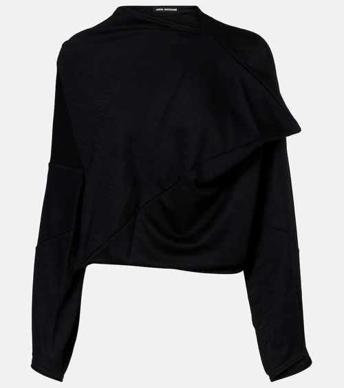 Wool-blend crop top