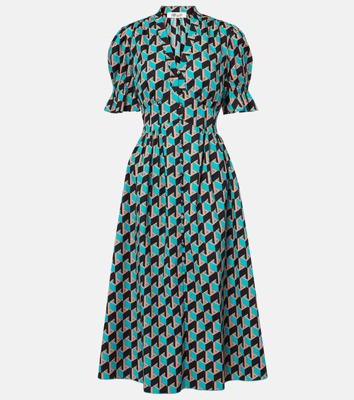 Erica printed cotton midi dress