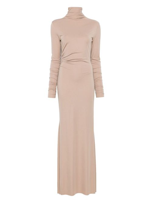 A.M.G. ruched-detailed maxi dress - Brown