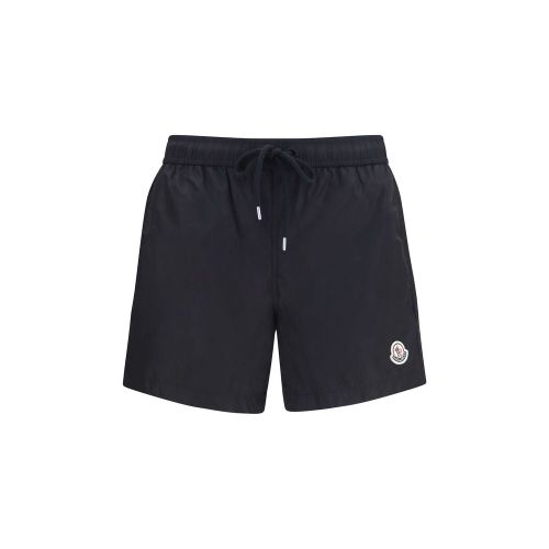 Logo-Patch Polyamide Swim Shorts — Black
