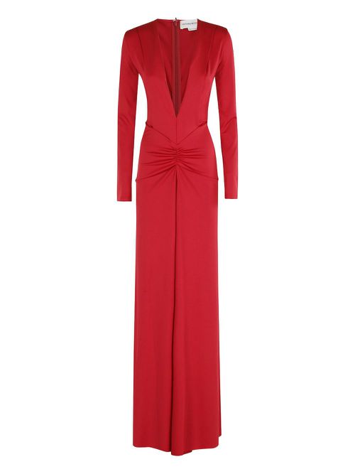 V-neck dress - Red