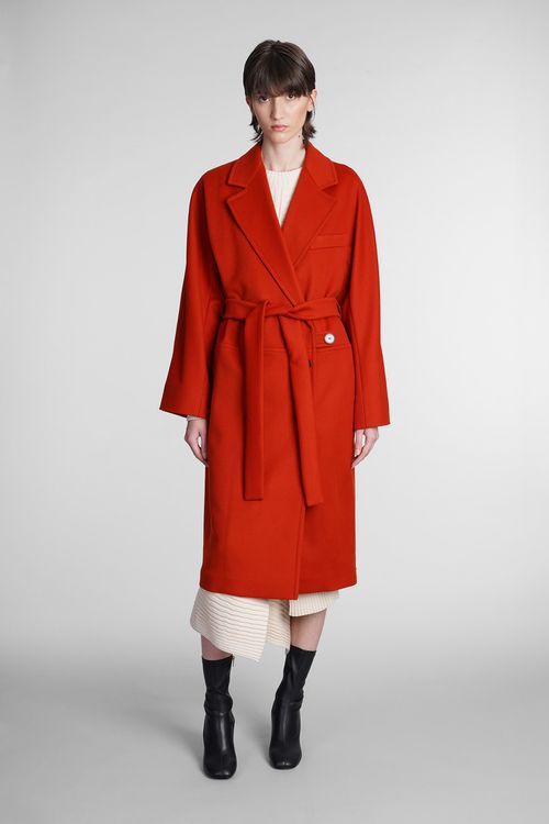 Coat In Red Viscose