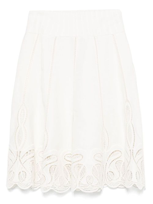 Simkhai embroidered midi skirt - White