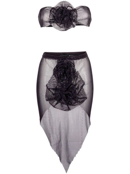 Rhinestone-embellished skirt suits - Purple