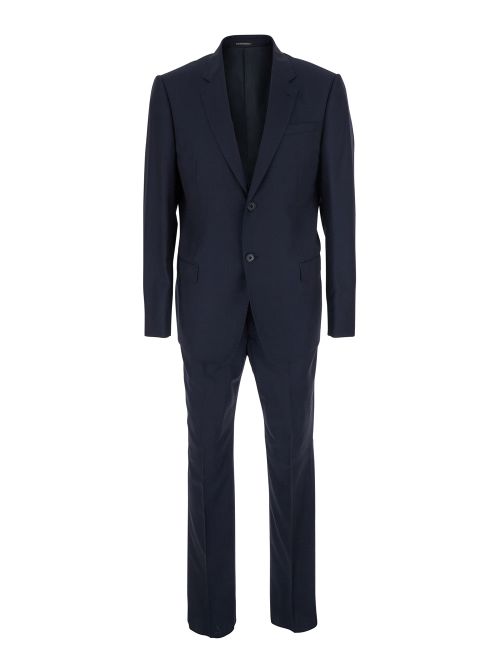 Two-Button Tech Fabric Suit — Navy