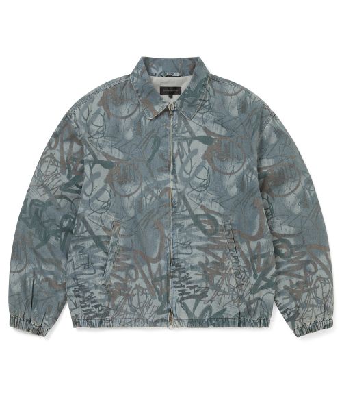 Denim Blouson Jacket Script