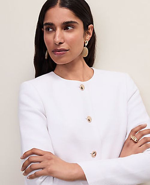 Ann Taylor Petite Cropped Crew Neck Jacket