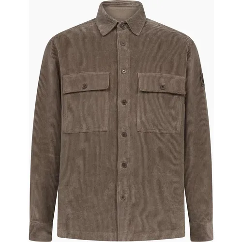 Belstaff Men's Ravine Corduory Overshirt Brown - Green