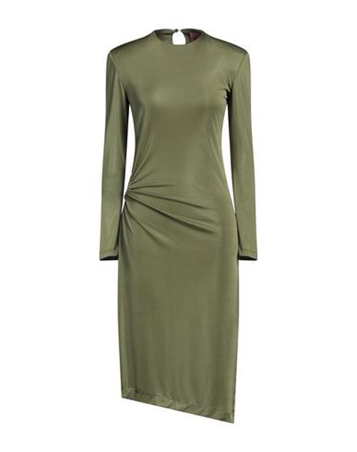La Semaine Paris Woman Midi dress Military green Size 10 Polyester, Elastane